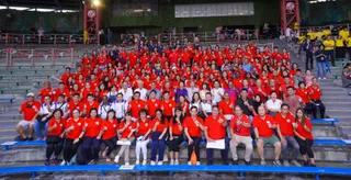 With fellow volunteers at the Family Day at USS.