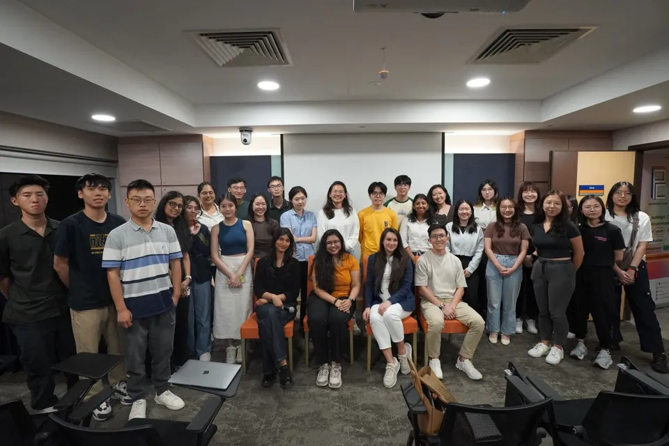 With the NUS Product Club team and students after the panel.