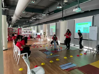 A game of modified dart-boccia!
